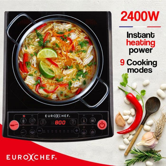 EuroChef Electric Induction Portable Cooktop Ceramic Hot Plate Kitchen Cooker