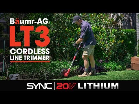 Baumr-AG LT3 20V SYNC Cordless Line Trimmer Whipper Snipper with Battery and Charger Kit