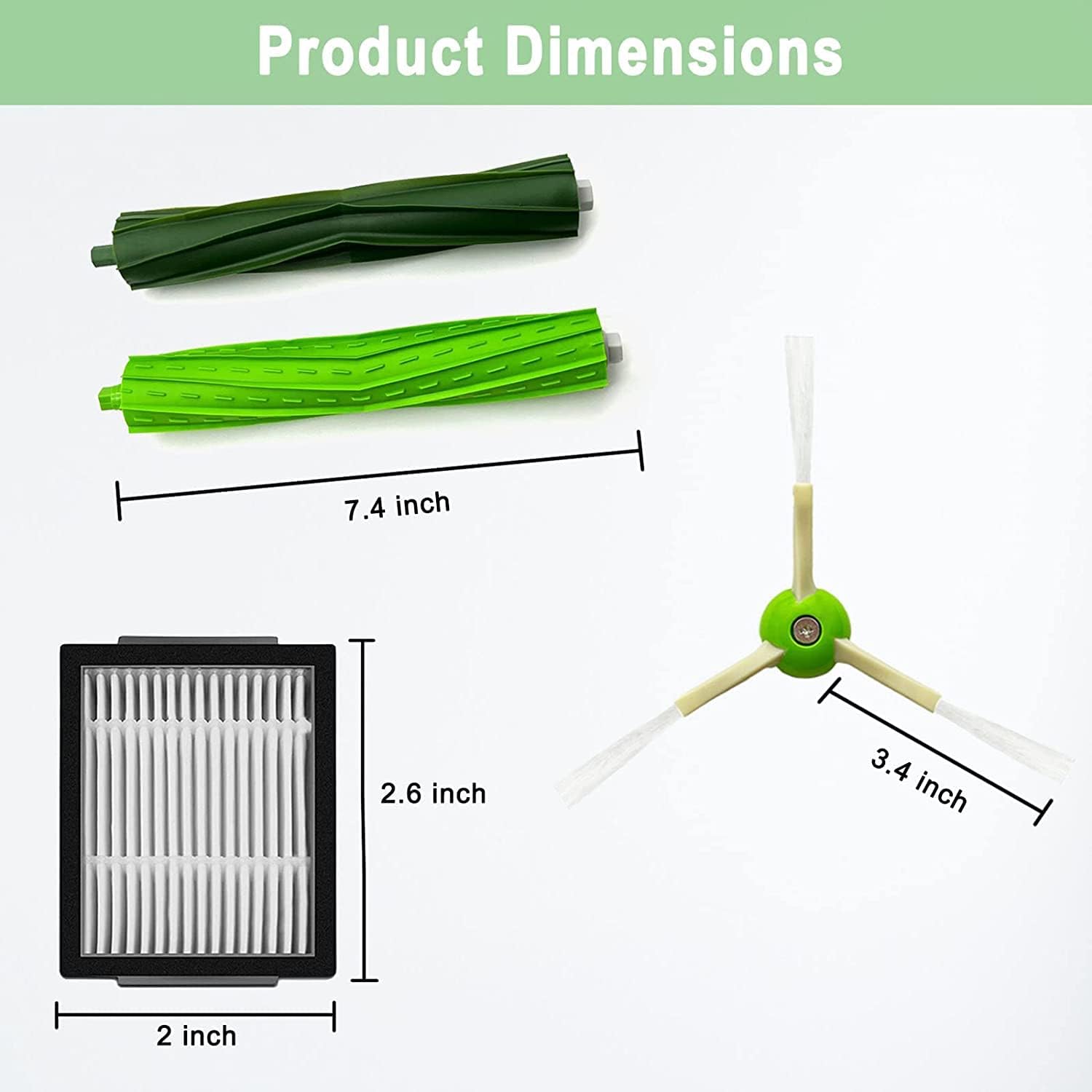 Carla Home Vikus iRobot Roomba J7 E5 E6 E7 i7 i7+ Brush & Filter Replacement Parts Set