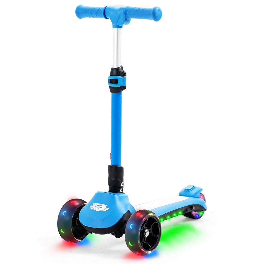 ROVO KIDS 3-Wheel Electric Scooter, Ages 3-8, Adjustable Height, Folding, Lithium Battery, Blue