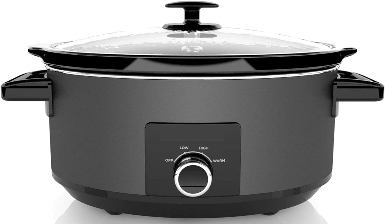 Carla Home Vikus 7L 3 Heat Settings Ceramic Bowl Slow Cooker - Matte Black