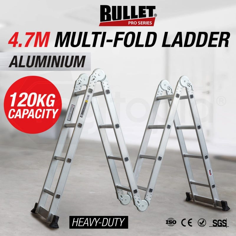 4.7m BULLET Multi-Purpose Ladder Aluminium Extension Folding Adjustable Step