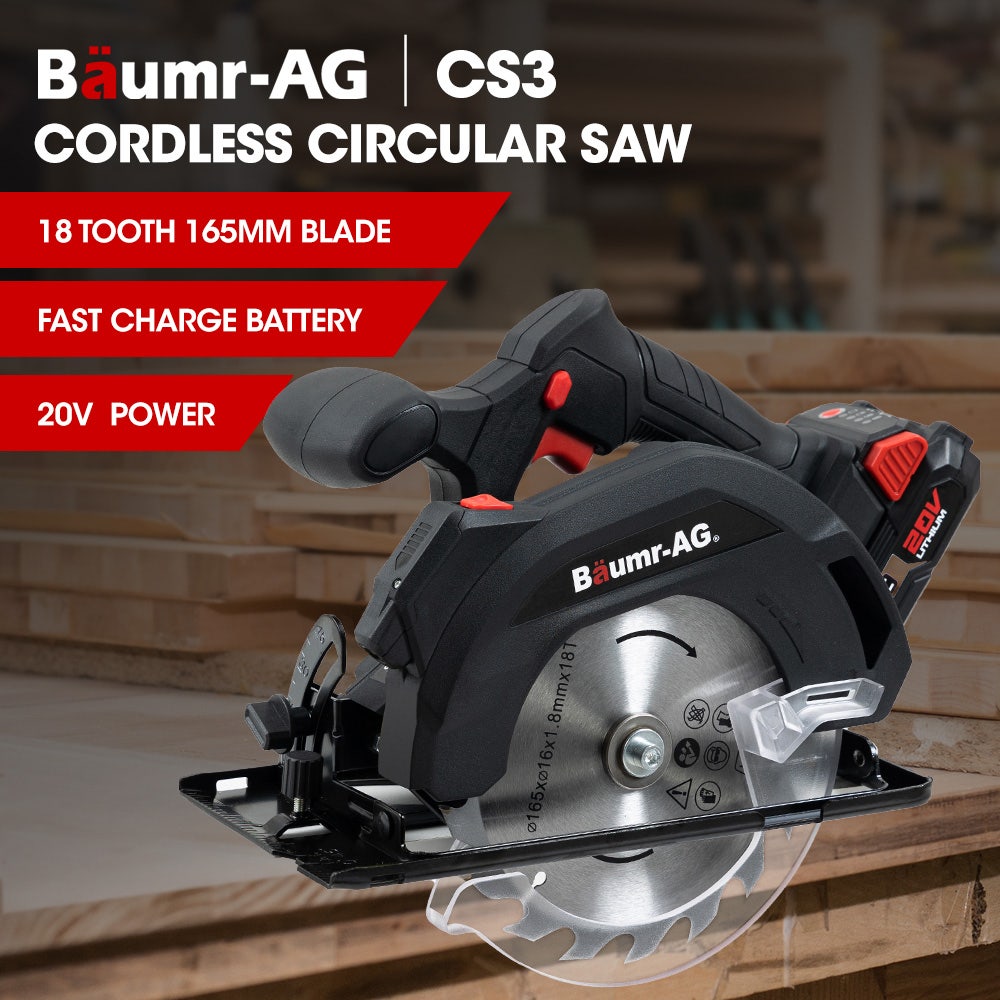BAUMR-AG CS3 20V SYNC Cordless Circular Saw with Battery and Fast Charger Kit