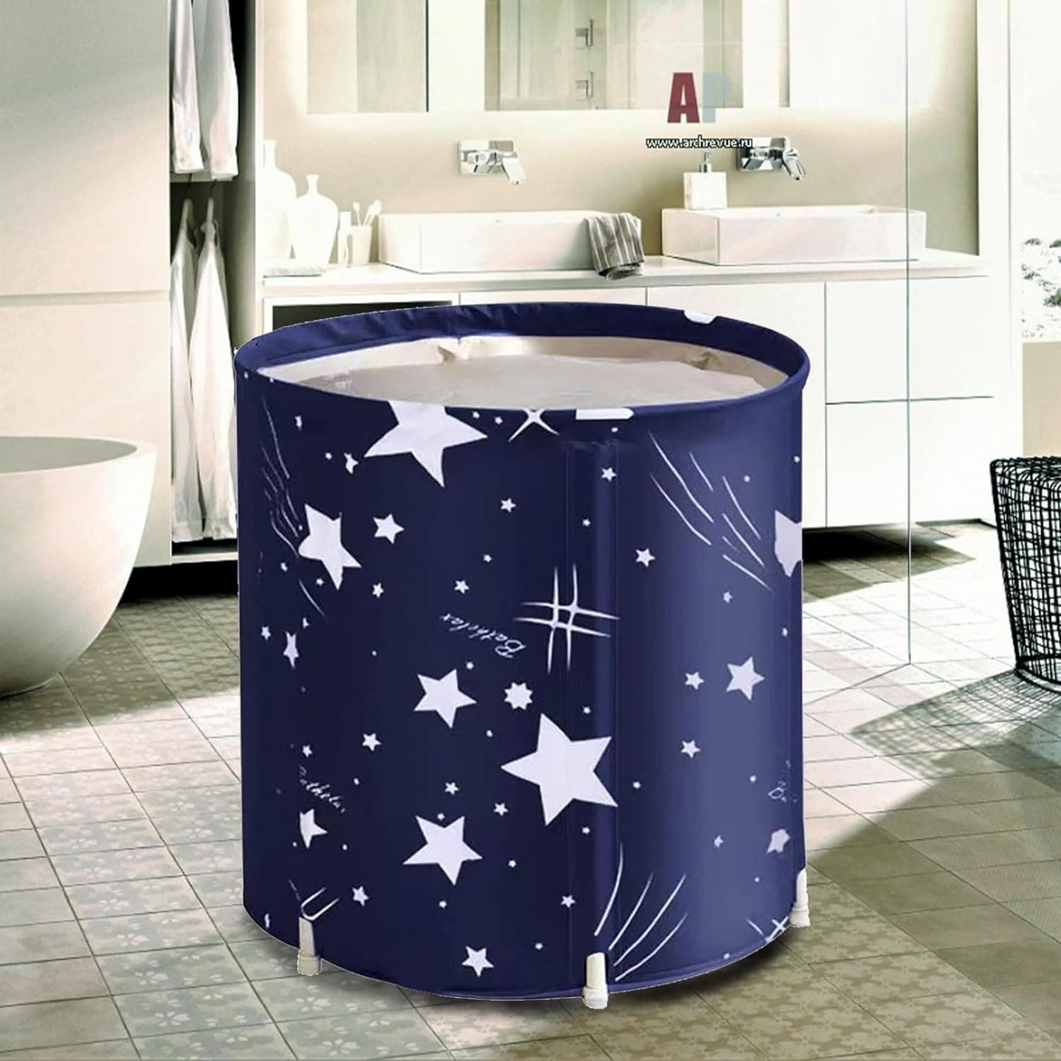 Carla Home Vikus Hot & Cold Thermal Foam Star Design Foldable Japanese Soaking Tub