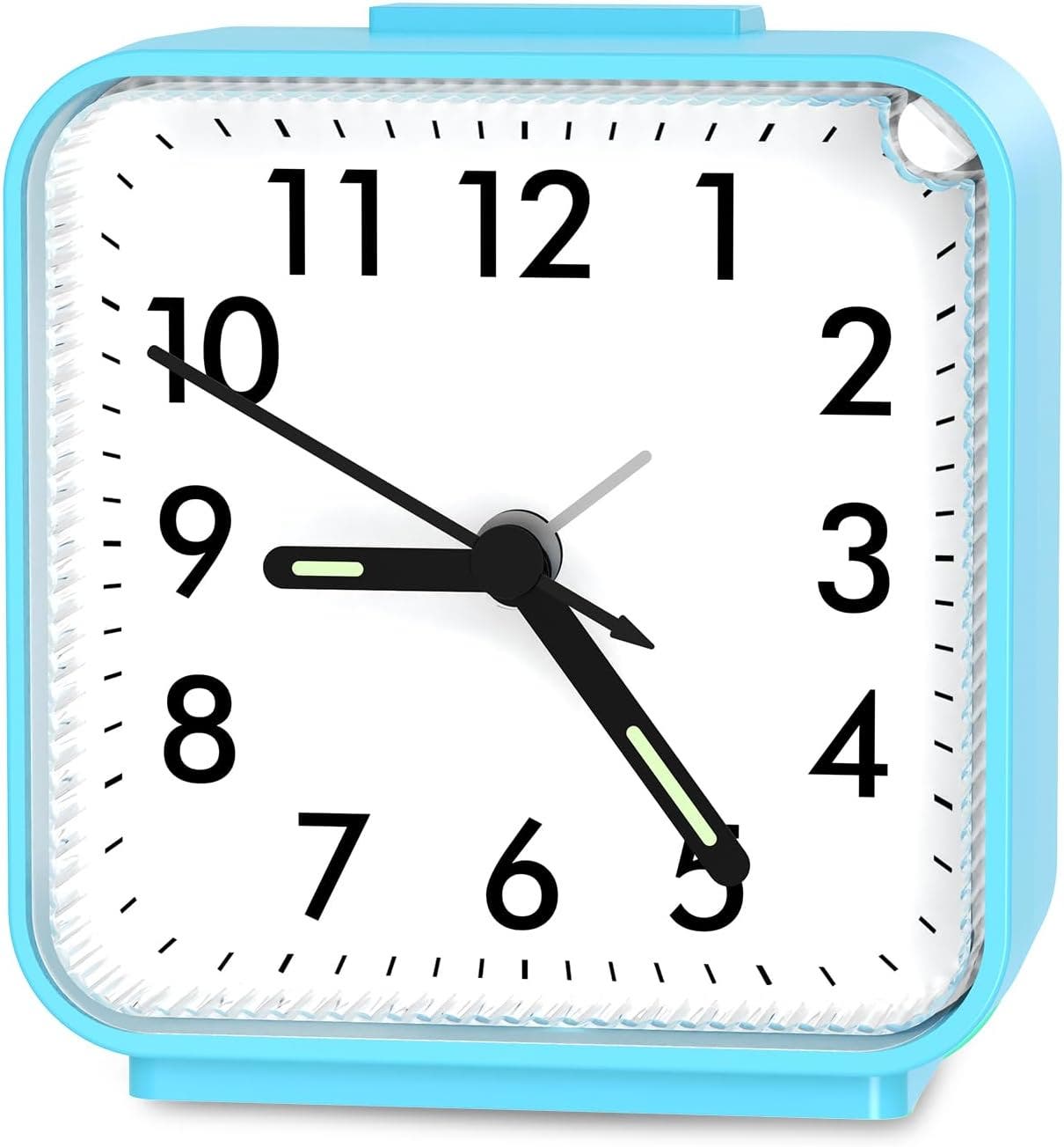Carla Home Vikus Non-ticking Silent Small Battery Operated Analogue Alarm Clock - Light Blue