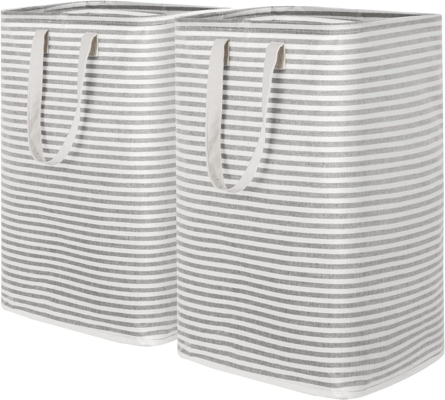 Carla Home Genux 2-Pk 72L Fabric Handle Collapsible Laundry Hamper - Grey