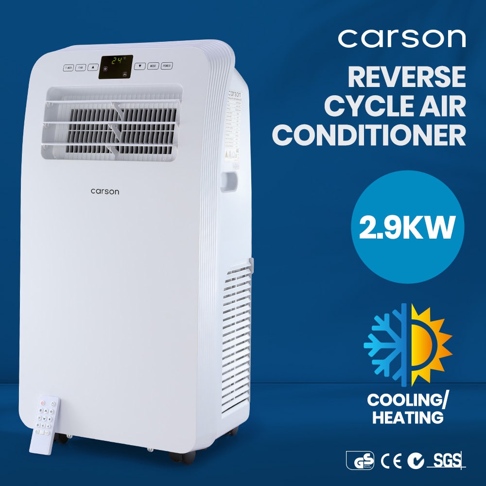 CARSON 2.9kW Reverse Cycle Portable Air Conditioner and Heater, with Dehumidifier, Cooling and Heating AC