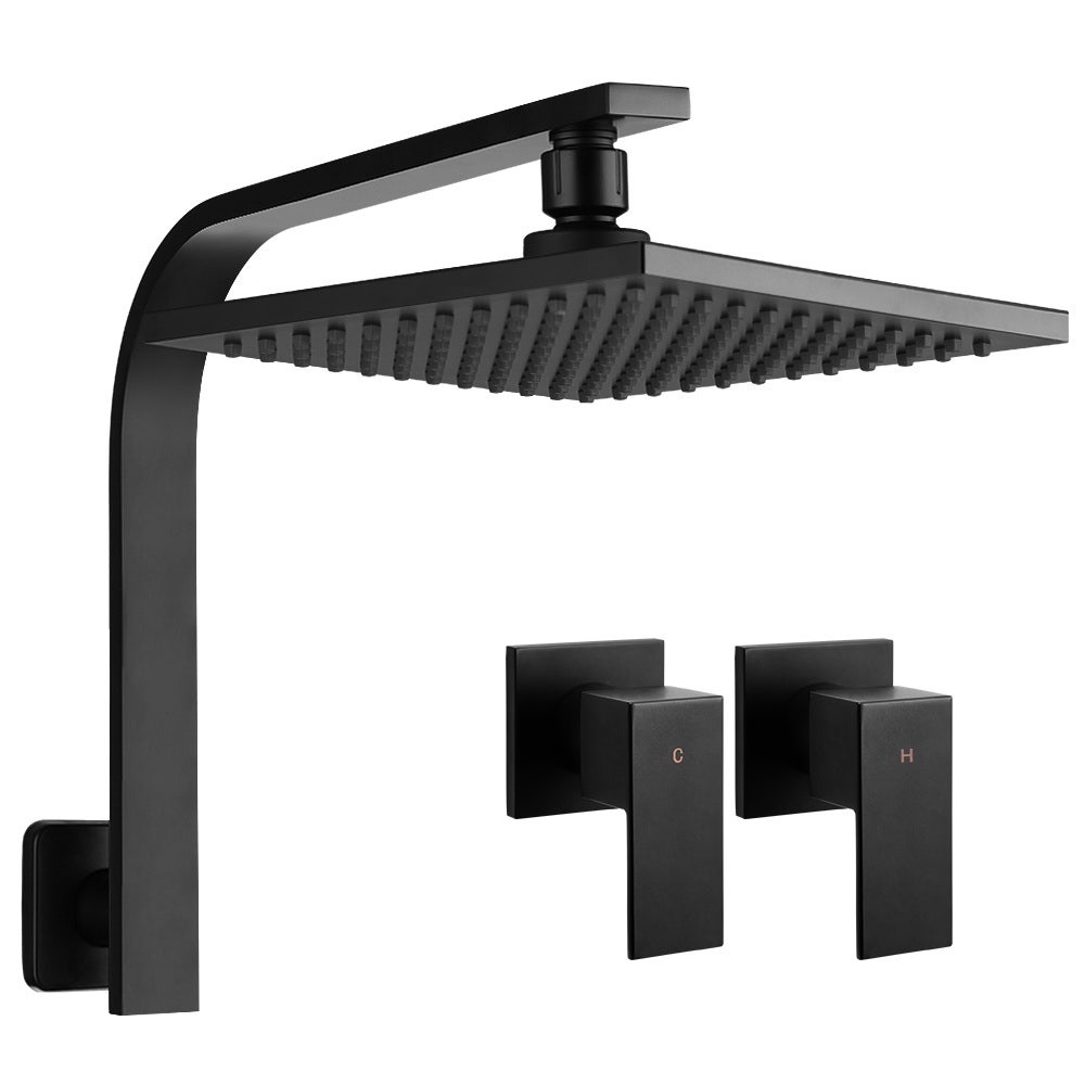 Cefito WELS 8'' Rain Shower Head Taps Square High Pressure Wall Arm DIY Black