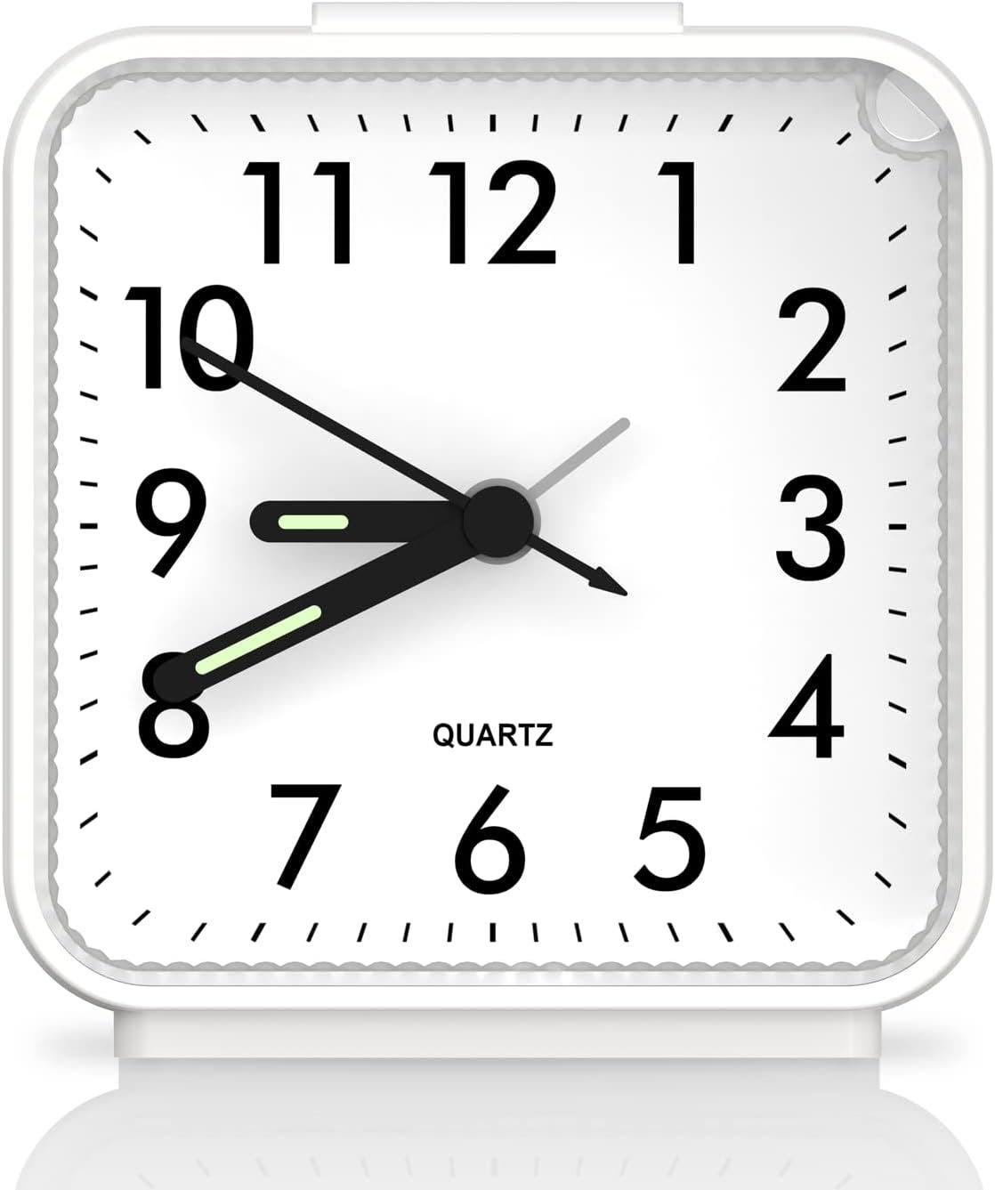 Carla Home Vikus Non-ticking Silent Small Battery Operated Analogue Alarm Clock - White