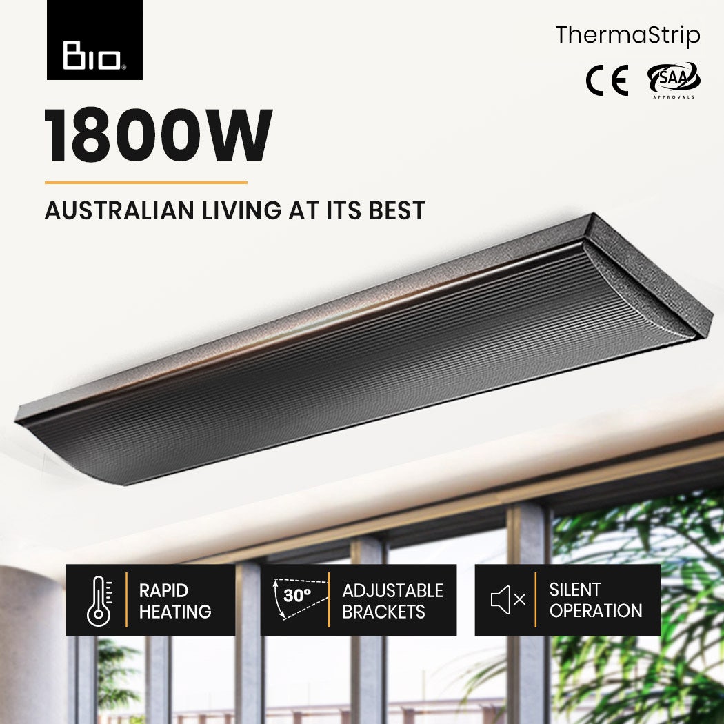 BIO 1800W Outdoor Strip Heater Electric Radiant Slimline Panel Heat Bar
