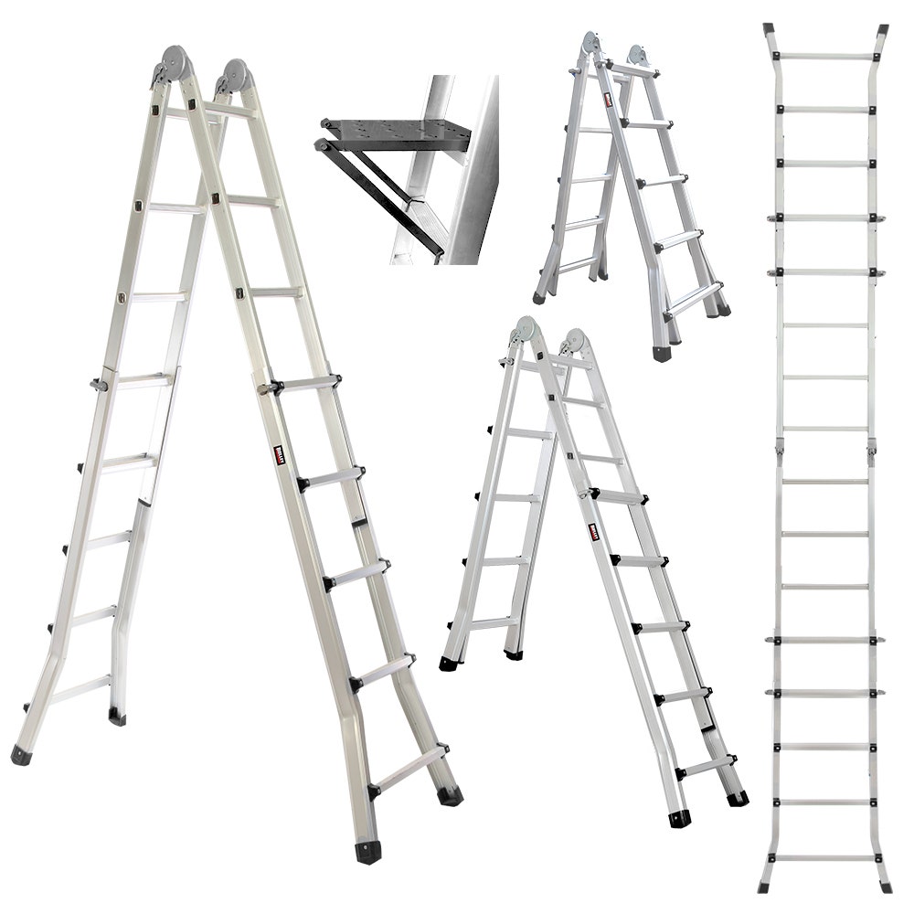 BULLET 5.1m Folding Aluminium Multipurpose Ladder Foldable Collapsible Stairs