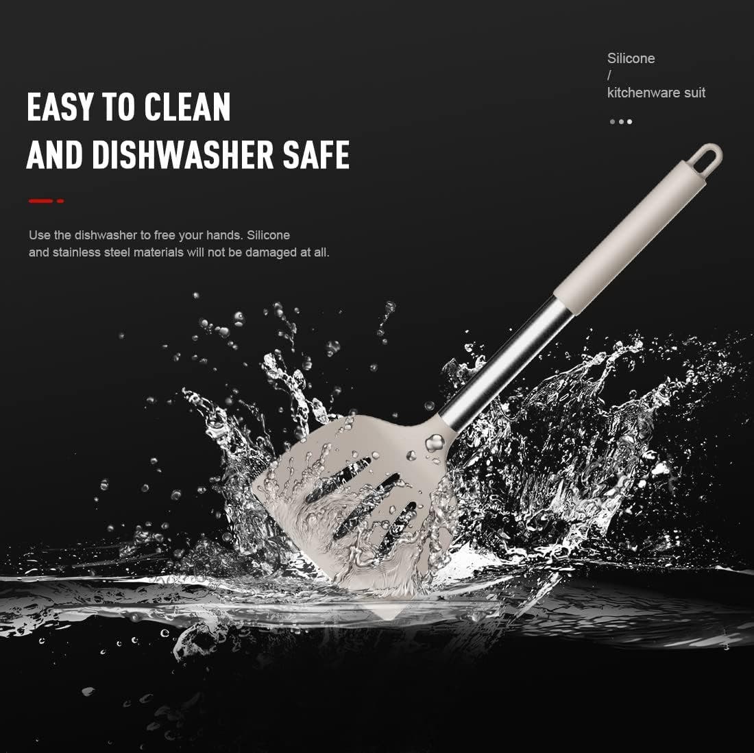 Carla Home Vikus Non-Stick Dishwasher Safe Silicone Kitchen Utensil Set