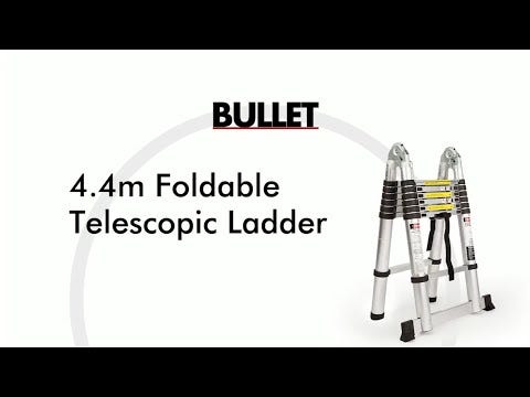 BULLET 4.4m Multipurpose Aluminium Telescopic Folding Ladder Alloy Extension Steps