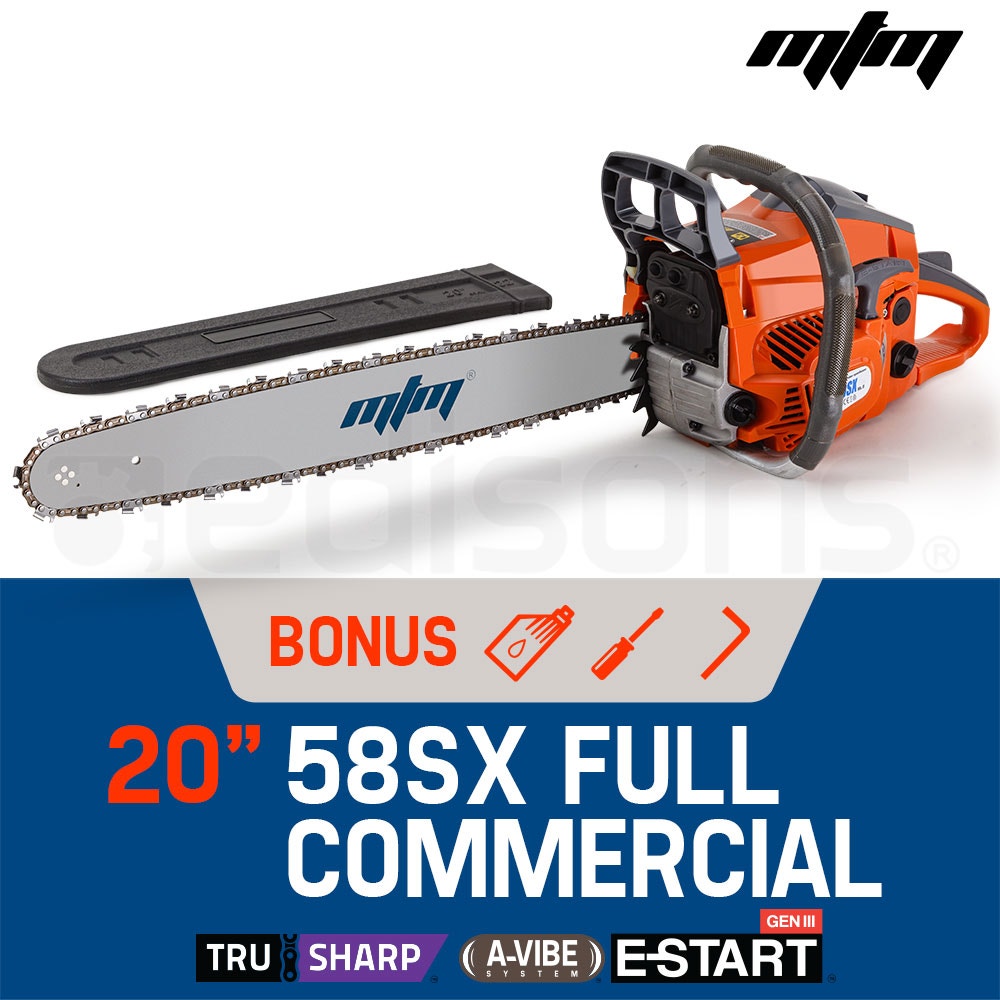MTM Chainsaw Petrol Commercial 20" Bar E-Start Tree Pruning Chain Saw 4.1HP