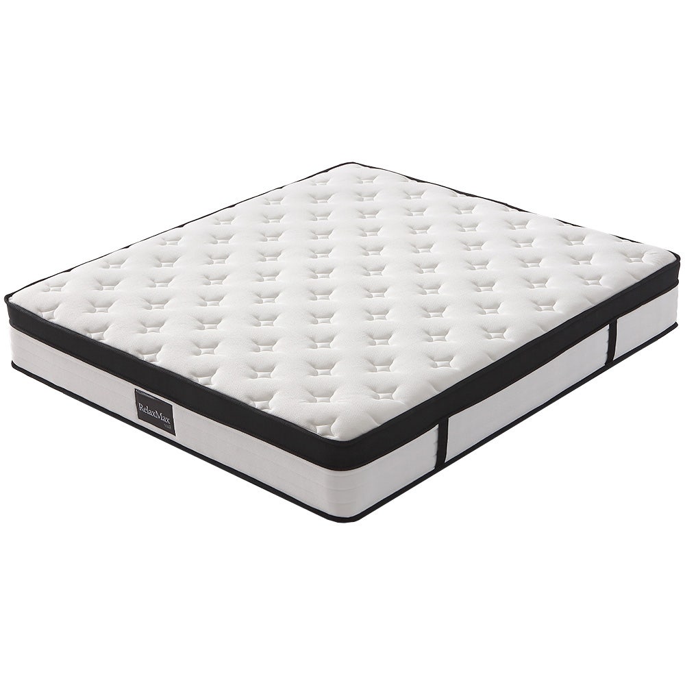 KINGSTON SLUMBER RelaxMax 31cm Queen Mattress, Medium, Euro Top, 5-Zone, Pocket Spring, Knitted Fabric