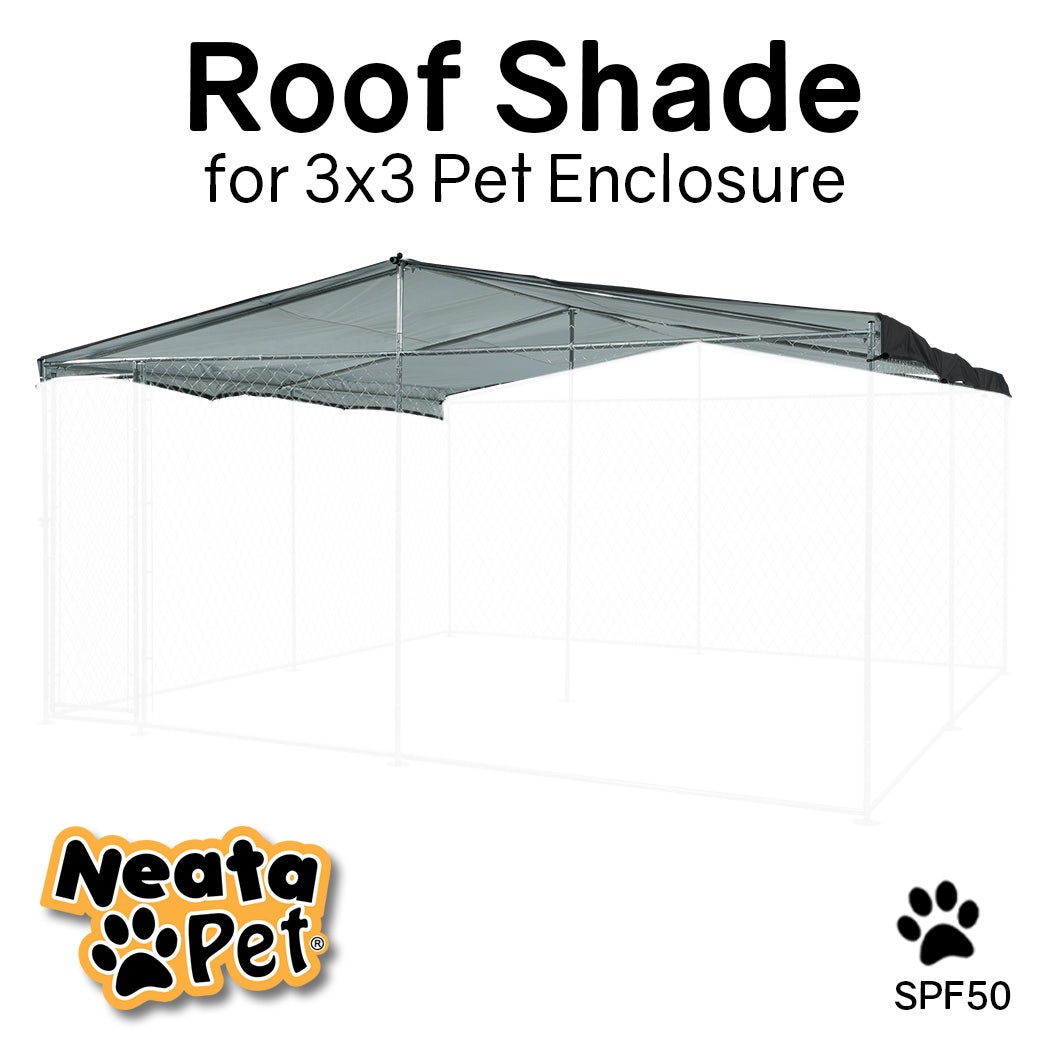 NEATAPET Shade Roof for 3x3m Dog Run Pet Enclosure, UV & Water Resistant, Black colour