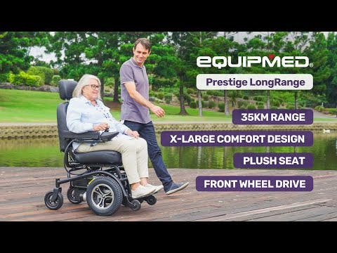 EQUIPMED Front Wheel Drive Power Electric Wheelchair, Up to 35km Range, Ultra-Comfortable, Safe Stable Non-Slip Anti-Roll Back Power Assist Chair