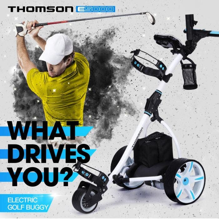 THOMSON Golf Buggy Electric Trolley Automatic Motorised Foldable Cart Powered