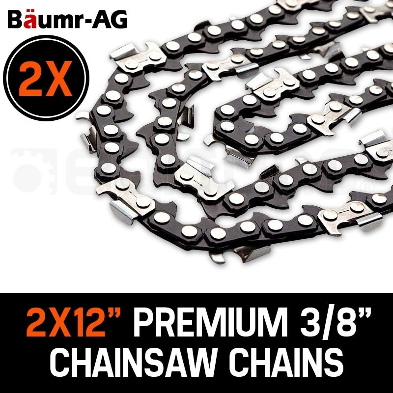 2 x 12" Baumr-AG Chainsaw Chain 12in Bar Spare Part Replacement Suits Pole Saws