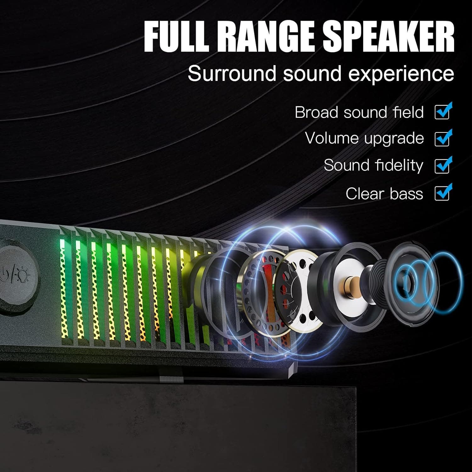 Carla Home Vikus RGB LED In-Built Microphone USB Powered Hi-Fi Stereo PC Speakers