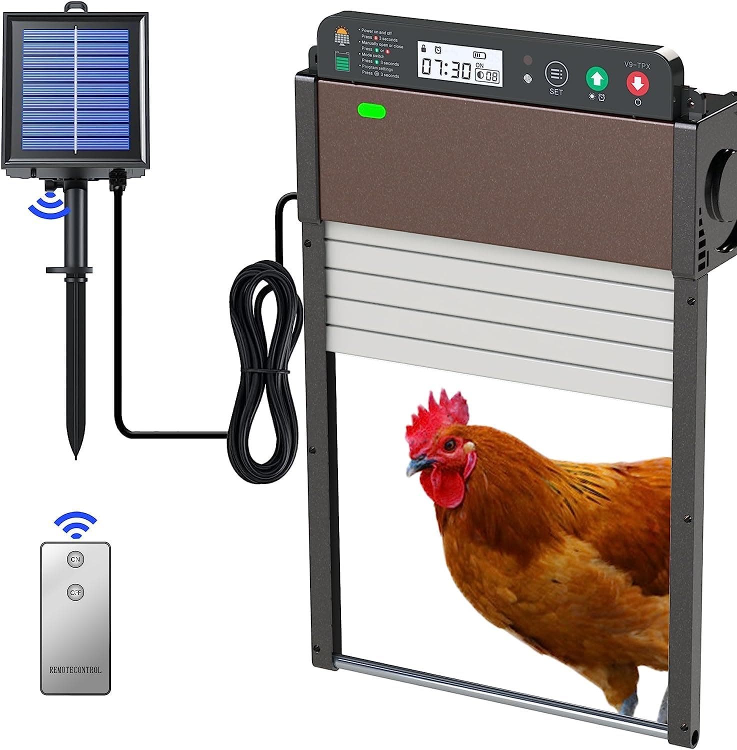 Carla Home Vikus Automatic with Remote Controller Solar Powered Chicken Coop Door