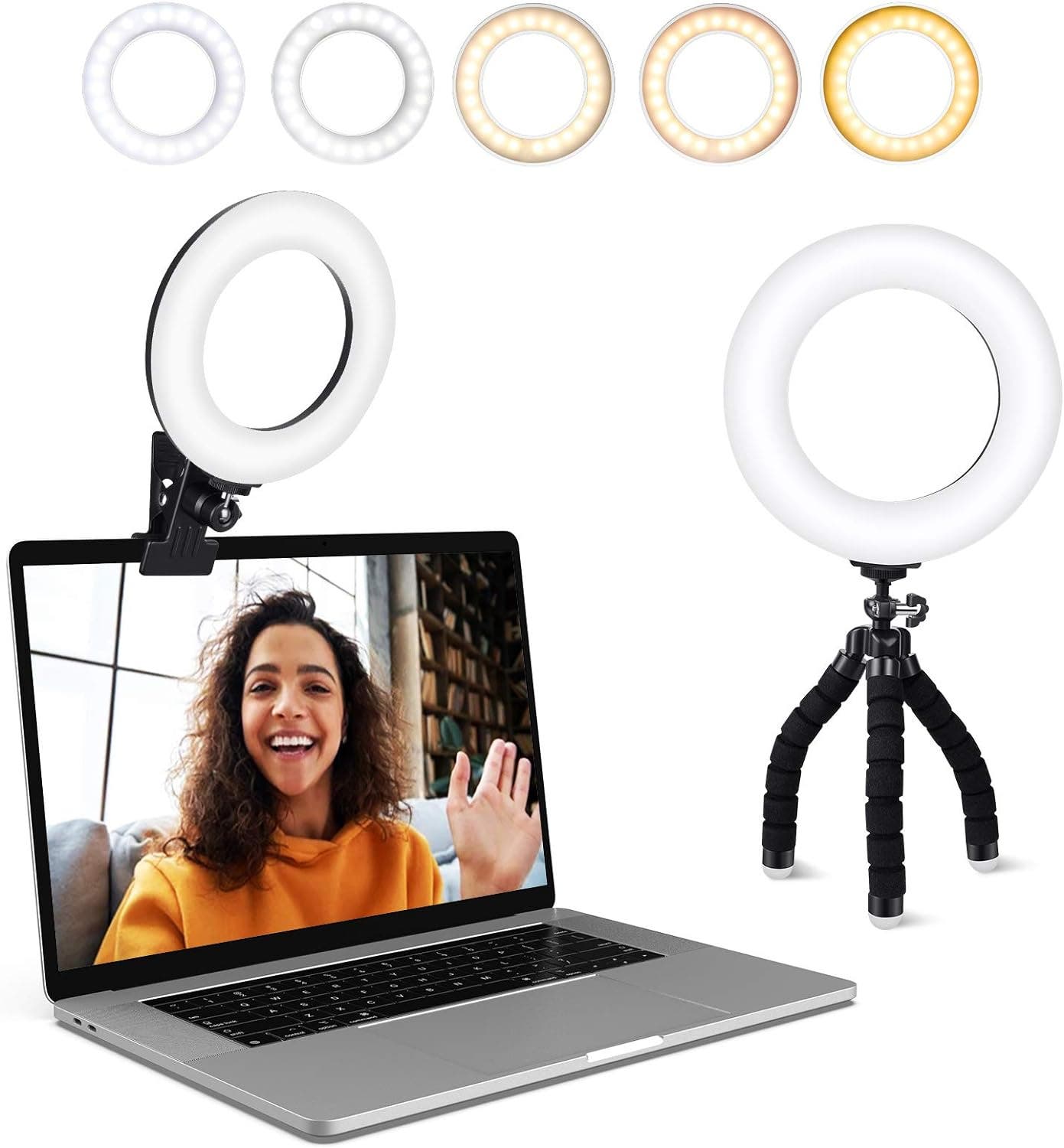Carla Home Vikus 5-Colour Temp & Brightness Adjustable Video Conference Ring Lighting Kit