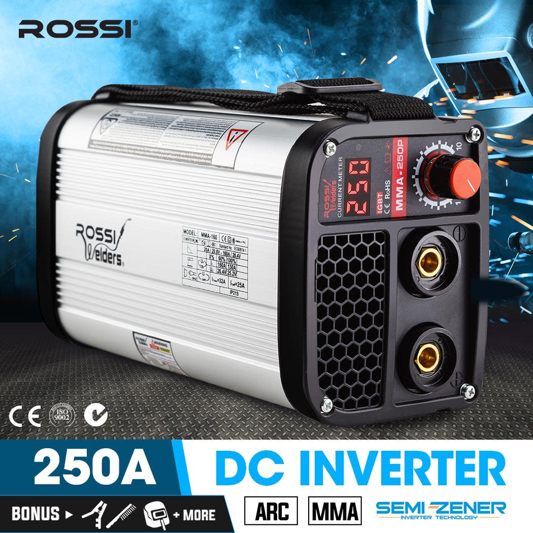 ROSSI 250 Amp Ultra-Portable Welder, MMA ARC Stick DC iGBT Inverter Welding Machine, 15A Plug