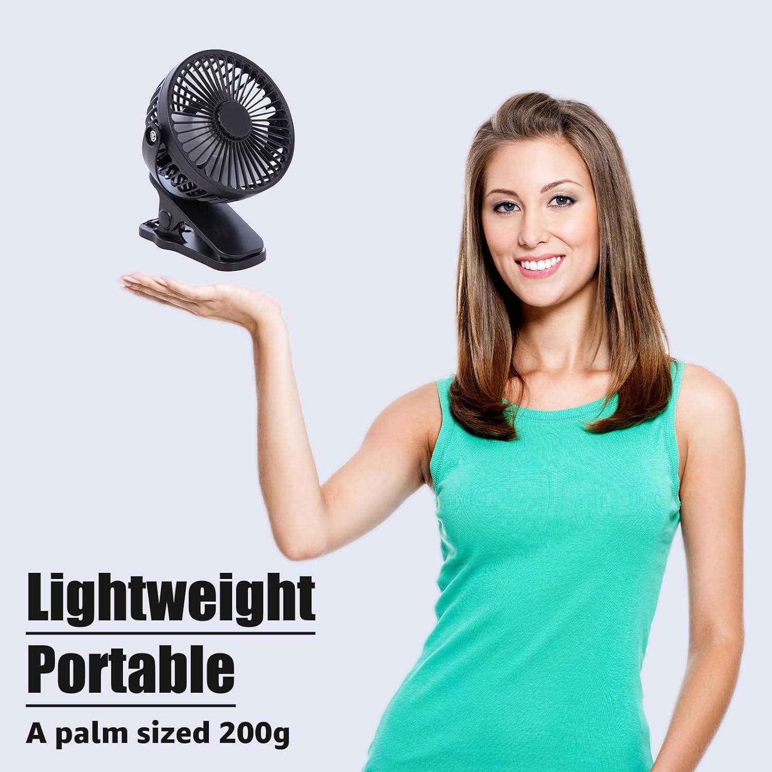 Carla Home Genux 3-Speed Battery Operated Rechargeable Portable Clip Fan - Black