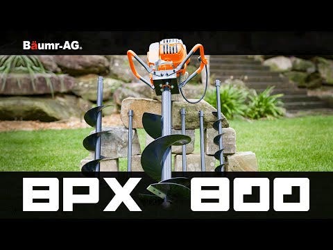 Baumr-AG Post Hole Digger 75CC Posthole Earth Auger Fence Borer Petrol Drill Bit