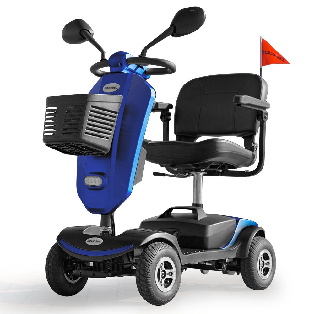 EQUIPMED Pathline Mid-Sized Electric Mobility Scooter For Elderly - Blue