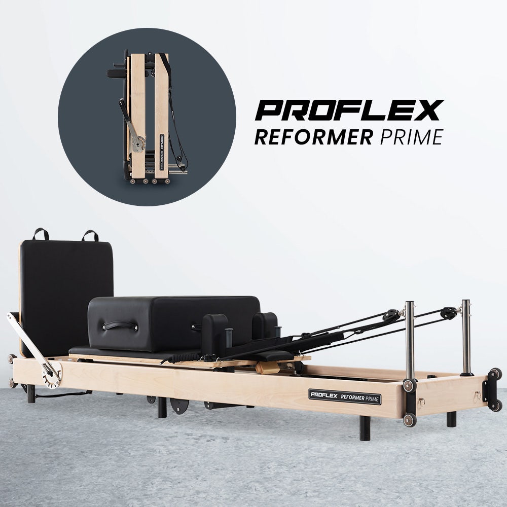 PROFLEX Wooden Pilates Reformer Machine, Stretch Bed with box and jump board accessories