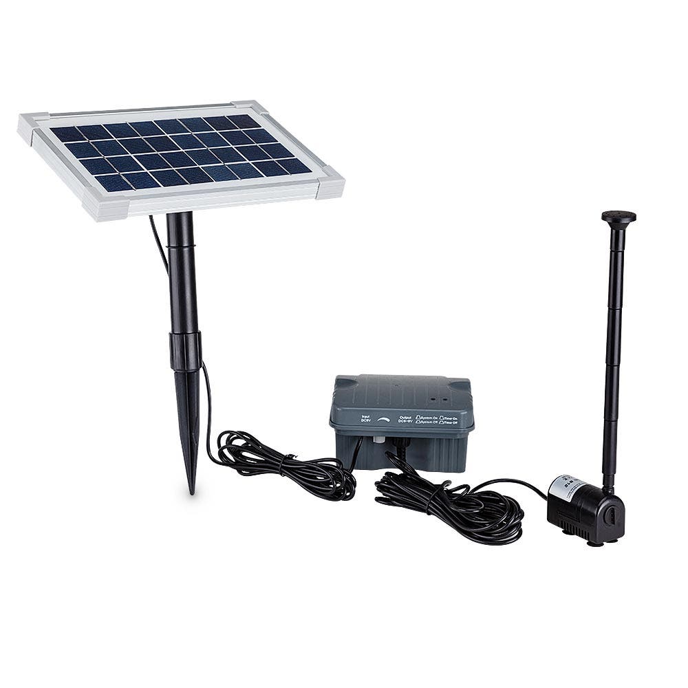 PROTEGE 25W Solar Powered Fountain Submersible Water Pump with Battery Pond Kit Garden