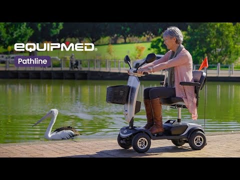 EQUIPMED Pathline Mid-Sized Electric Mobility Scooter For Elderly - Red