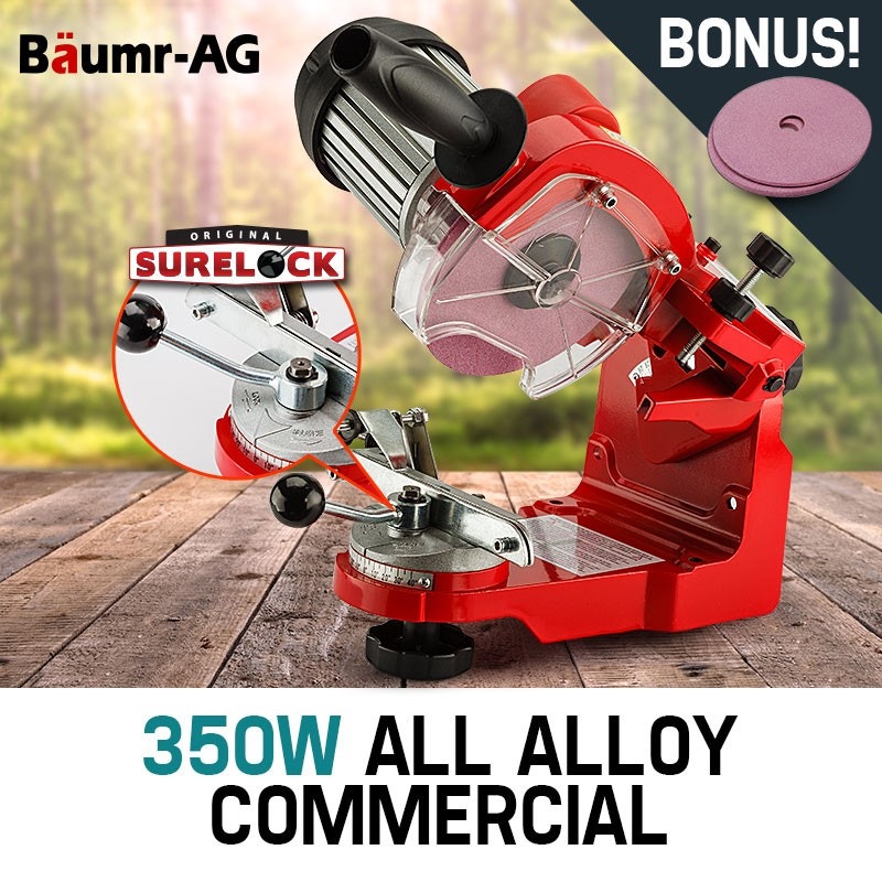 Baumr-AG 350W 3000RPM Commercial Electric Chainsaw Sharpener and Grinder- Bonus Grinding Wheel