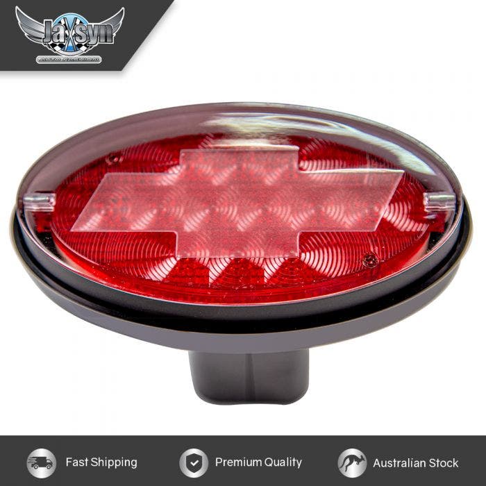 Novelty Tow-bar / Trailer Hitch Cover - Red Oval Brake Light Chevvy logo
