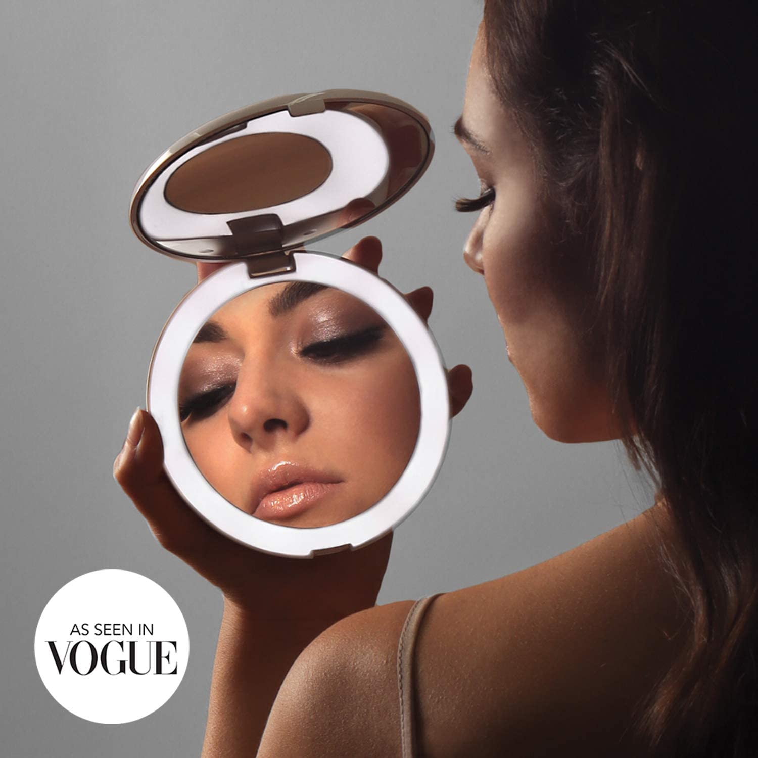 Carla Home Vikus 1x - 10x Portable Illuminated Clam-Shell Design Magnifying Makeup Mirror - White