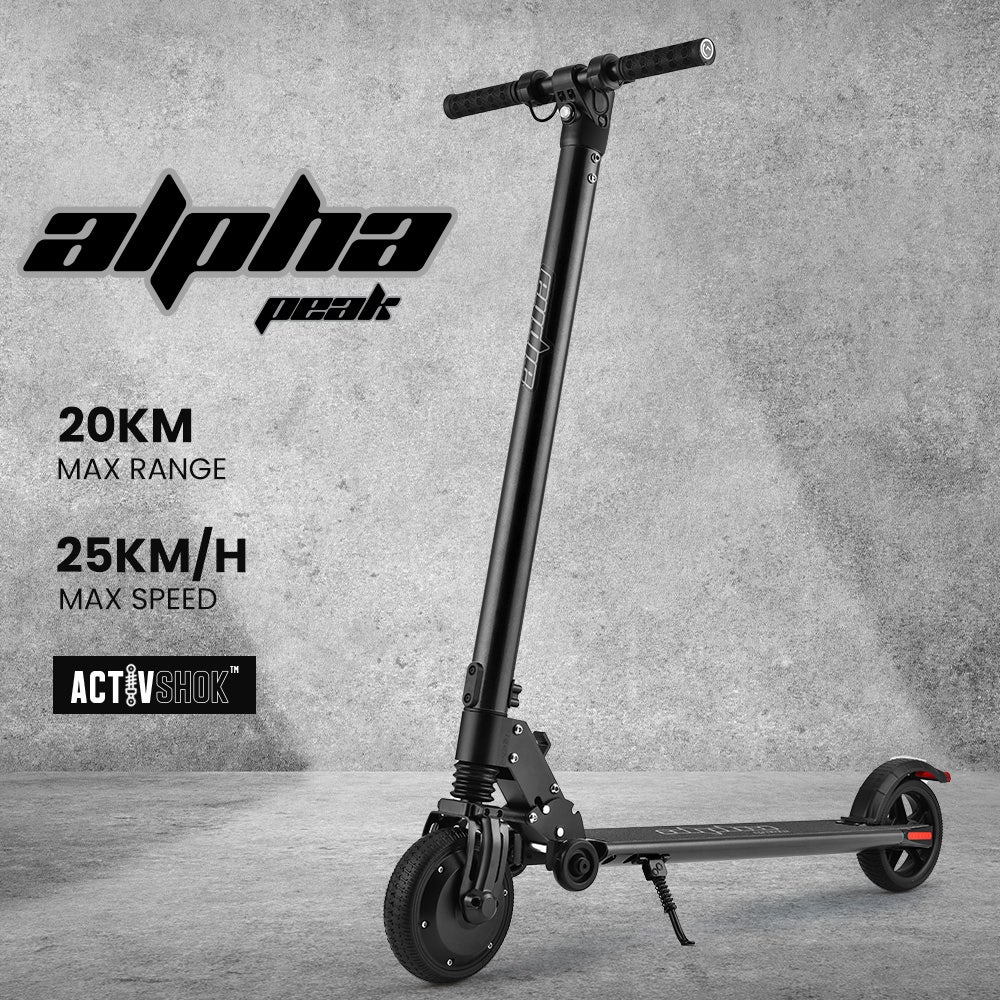 ALPHA Peak 300W 10Ah Electric Scooter, Suspension, for Adults or Teens, Black