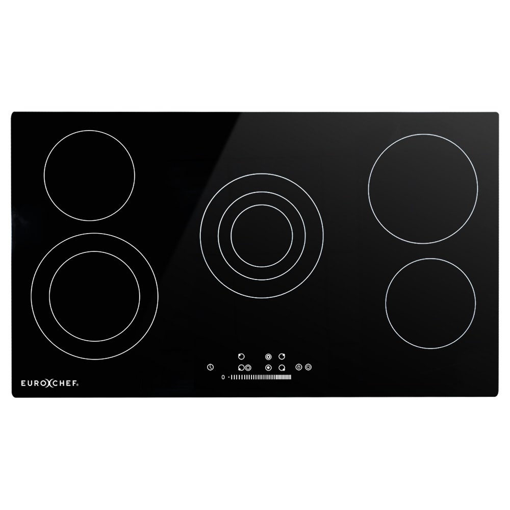 EUROCHEF 90cm 5 Zone Ceramic Cooktop, 8900W Electric, FlexiZone Adjustable Size Hobs, Touch Controls
