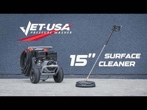 PRE-ORDER Jet-USA 15" Nylon Pressure Washer Surface Cleaner, 1/4" Fitting, For Concrete Driveway Patio Floor