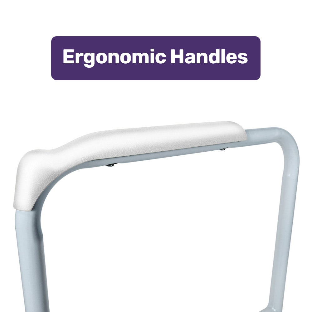 EQUIPMED Over Toilet Support Frame Safety Grab Aid Rail, 125kg Capacity, Adjustable Height and Width