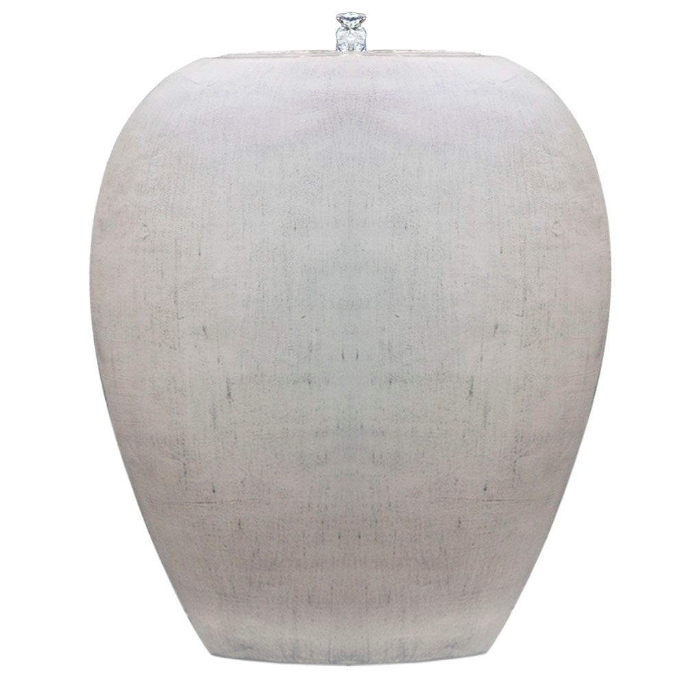 PROTEGE Pot Style Solar Water Feature Fountain, with Panel Kit, LED Lights, Light Grey