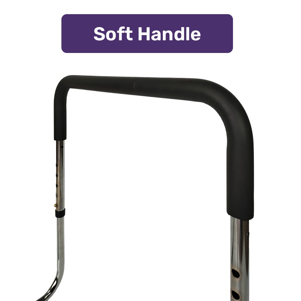 EQUIPMED Bed Assist Adjustable Hand Rail Support Aid for Seniors, 125kg Capacity, Bedside with Soft Grip Handle