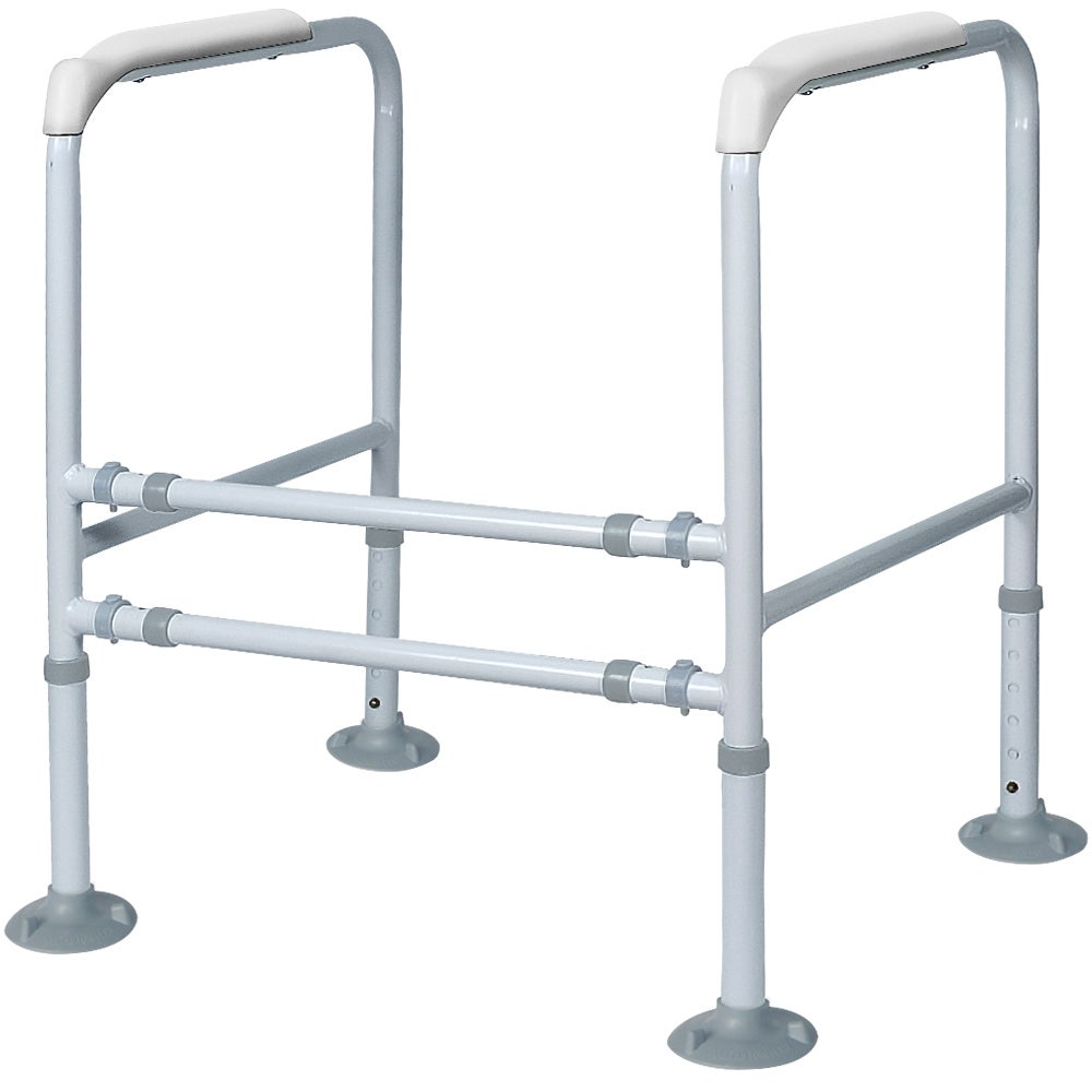 EQUIPMED Over Toilet Support Frame Safety Grab Aid Rail, 125kg Capacity, Adjustable Height and Width