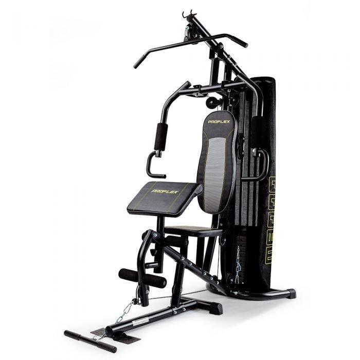 PROFLEX Multi Station Home Gym Set with 98lbs Weight Plates- M8000 Black