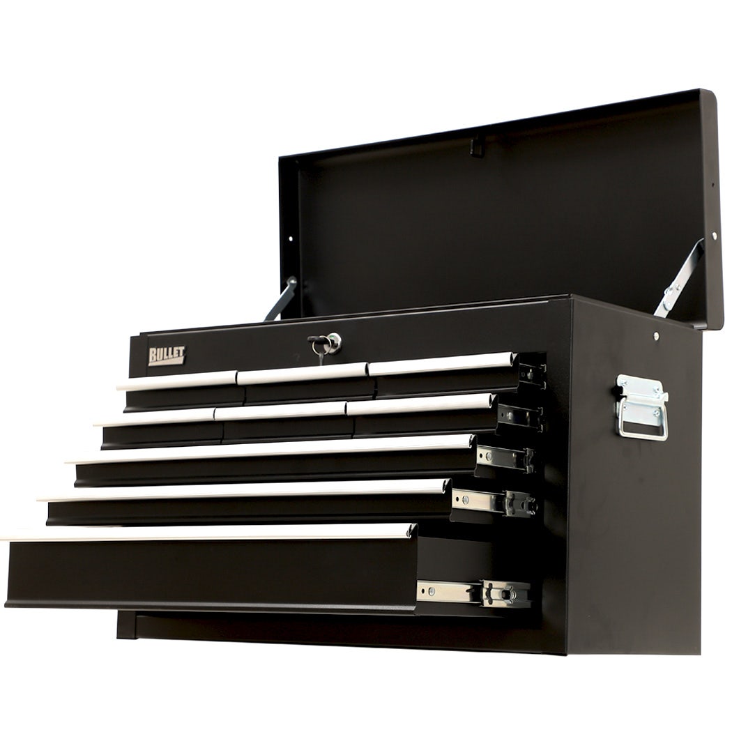 BULLET Pro 9 Drawer Tool Box Chest, Organiser Mechanic Garage Storage Toolbox Set - Black