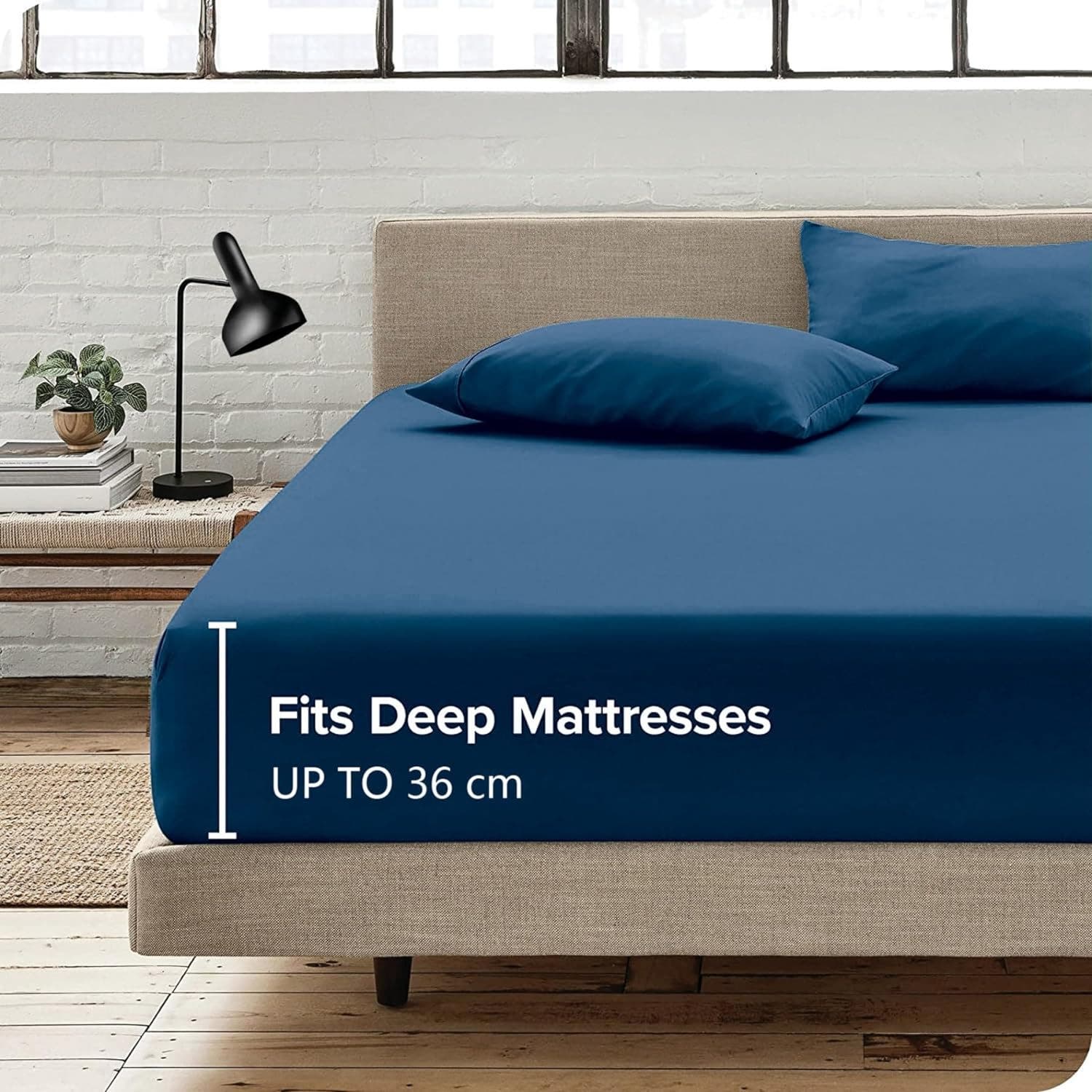 Carla Home Vikus 2000TC 3Pc Ultra Soft Hotel Comfort Super King Sheet Set - Navy