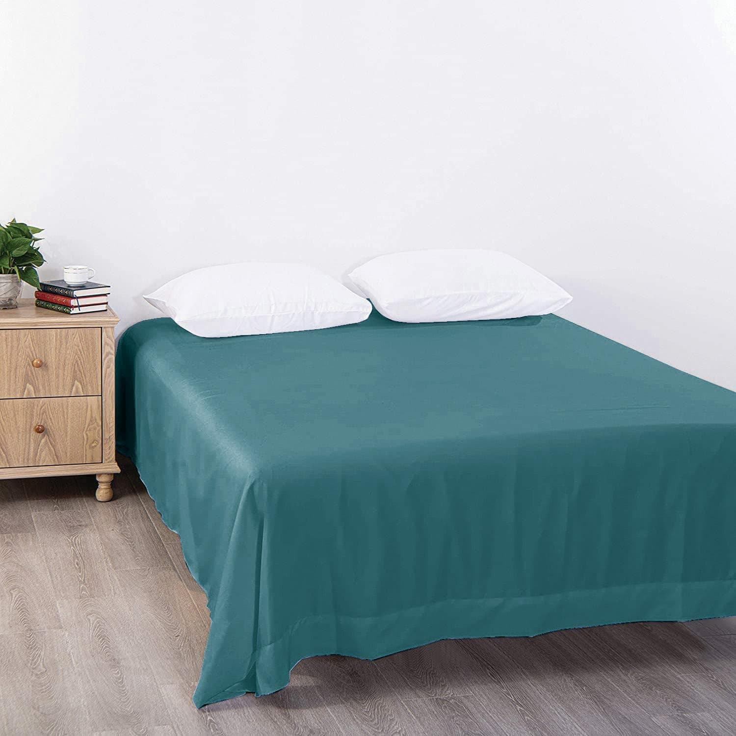 Carla Home Vikus 2000TC 6Pc Ultra-Soft Super King Flat Fitted Sheet Set - Biscay Blue