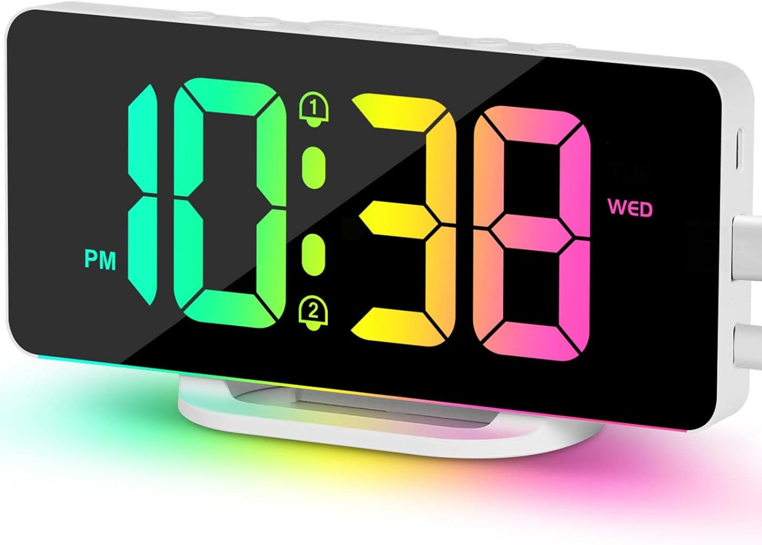 Carla Home Vikus 2023 11 Colour Multi-Mode RGB Digital Alarm Clock - White