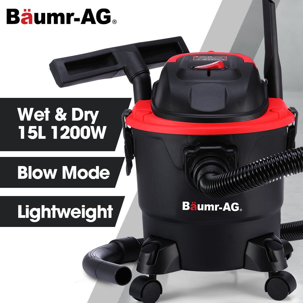 BAUMR-AG 15L 1200W Wet and Dry Vacuum Cleaner, with Blower, for Car, Workshop, Carpet