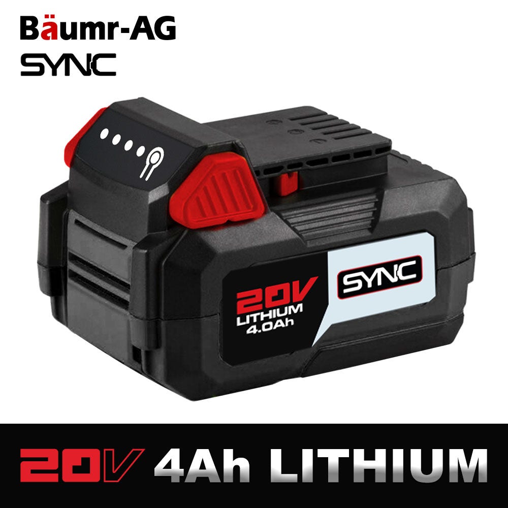 PRE-ORDER BAUMR-AG 20V 4Ah SYNC Lithium-Ion Battery, Replacement or Spare Battery, Rechargeable
